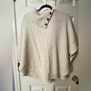 Elegant Cream Sweater Poncho